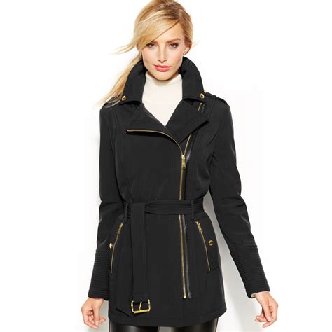 michael kors coat women m823172t47 large black|michael kors lightweight jacket.